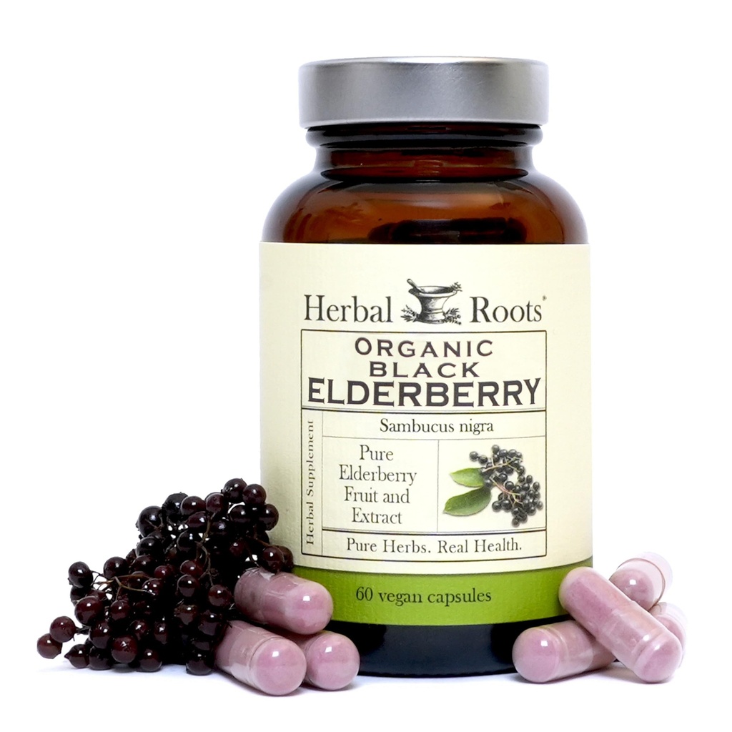 Rădăcini de plante Organice capsule negre de elderberry 