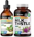 BIO KRAUTTER Ashwagandha Tincture 4 Fl. Oz. & Milk Thistle 250 capsule