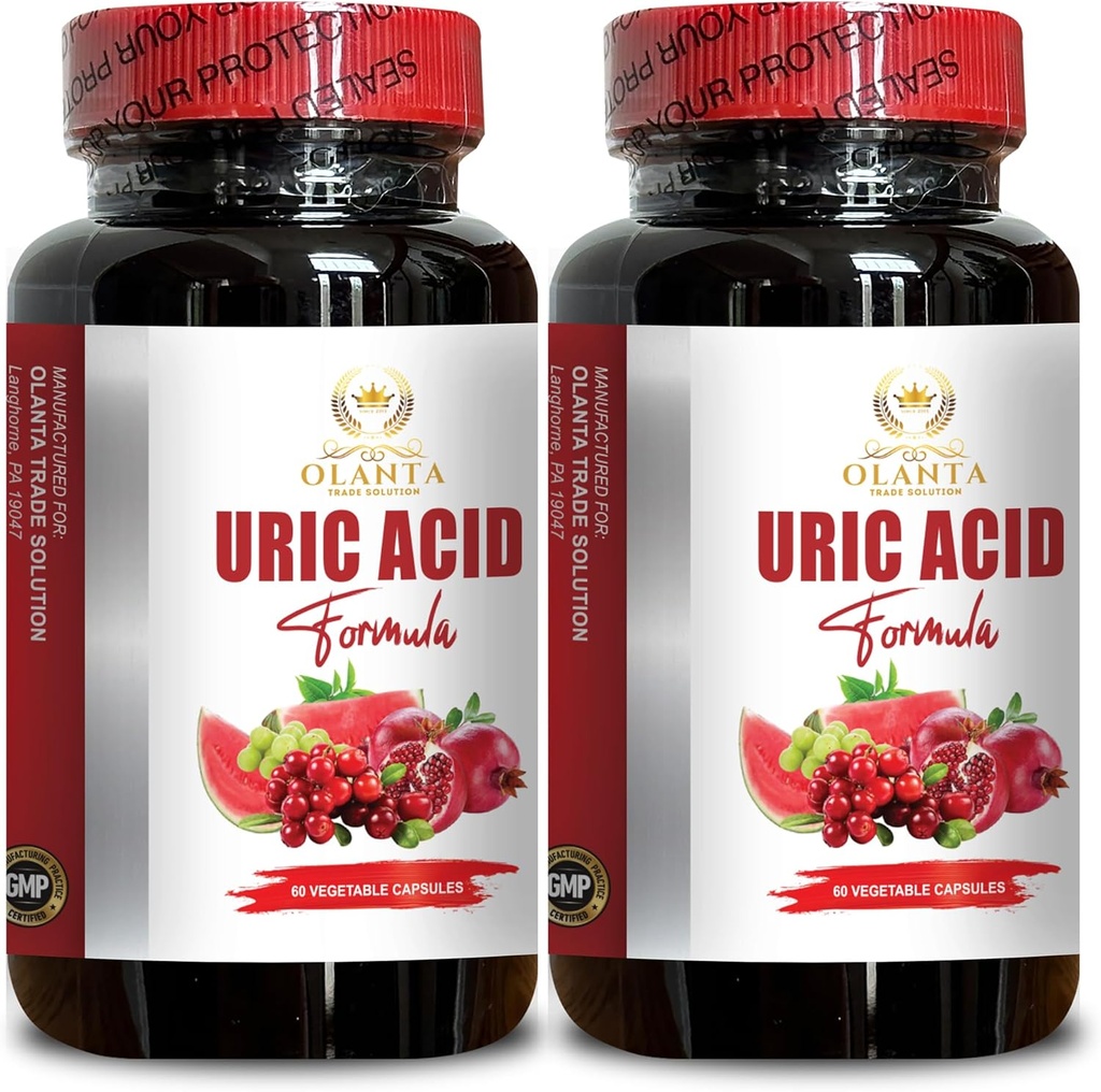 Suport acid URIC - Suport comun puternic și acid uric, extract de cireșe tartă, suport acid uric, suport renal și hepatic - 2 flacoane 120 capsule