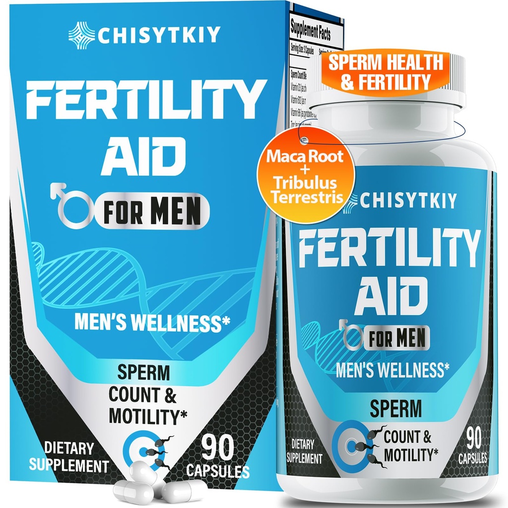 Suplimente de fertilitate masculină, Suplimentul de fertilitate avansată pentru bărbaţi Optimal Sperm Conte Motilitate & T cu rădăcină Maca, Tribulus Terrestris, Zinc, CoQ10, Pre Conception pentru el, 90 Caps