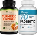 Baza naturală Turmeric & Ginger 60 ct + Probiotice 70 Miliarde CFU 30 ct