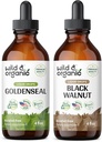 Tinctură de aur sălbatic și organic 4 fl oz & Black Walnut Tincture 4 fl oz