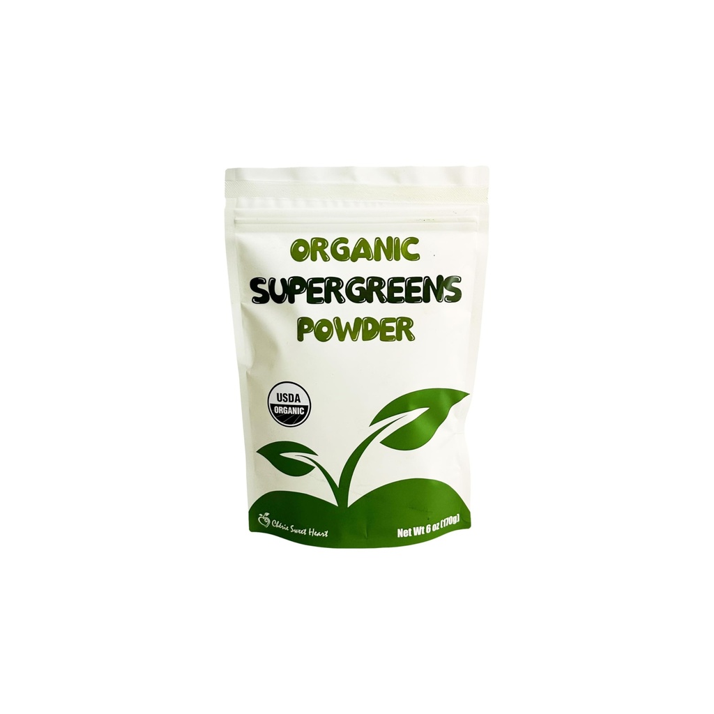 Cherie Sweet Heart Supergreens Powder - Green Super Food - Greens Organic Powder Super Greens - Smoothie Powder - Superfood Powder - Greens - 6 oz Super Greens Powder - 34 Servings