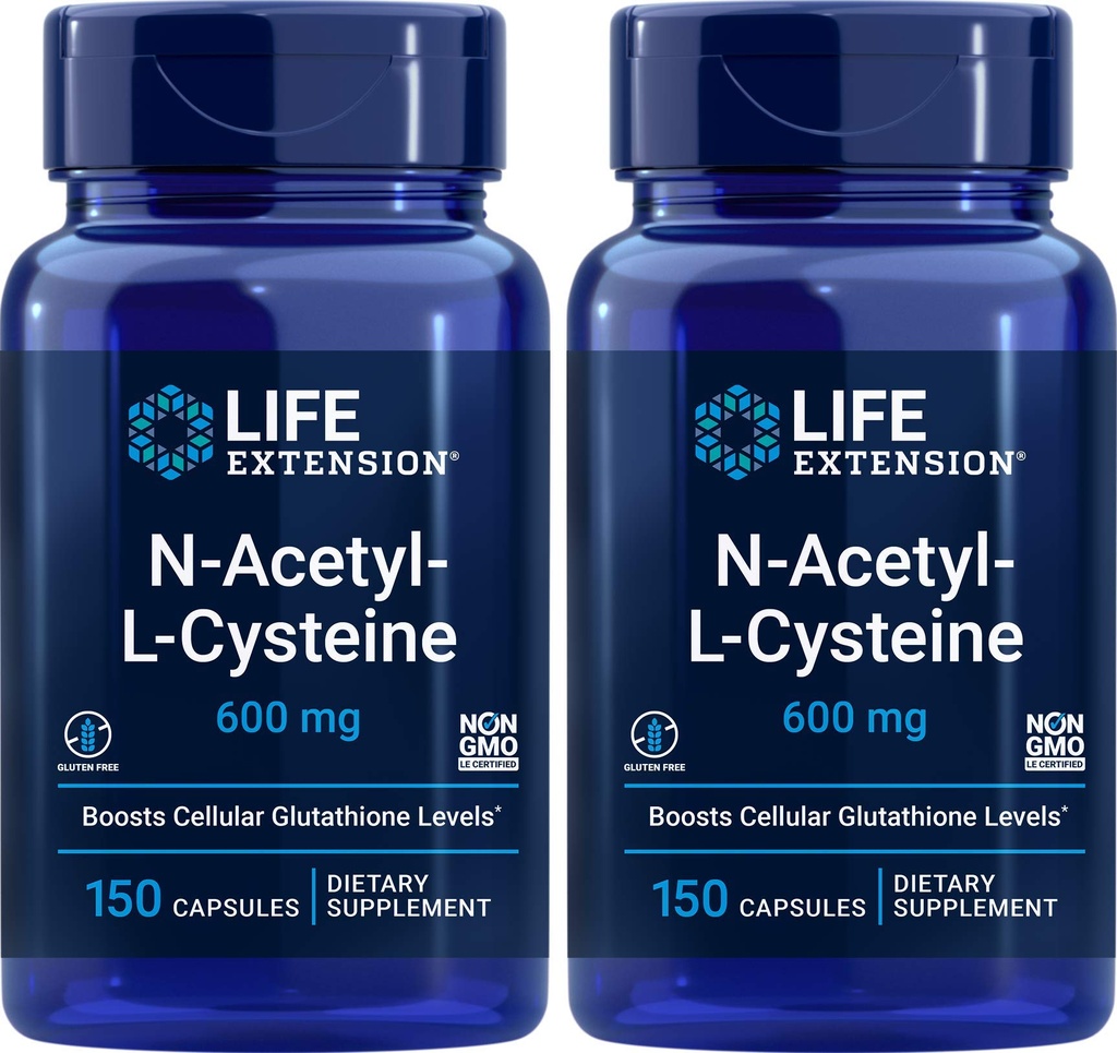 Extensie de viaţă N-Acetil-L-Cysteine (NAC) 600 mg, 150 capsule (Pachet de 2)