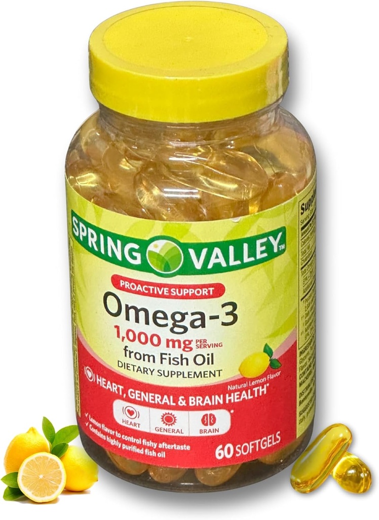 Omega 3 1000mg- Ulei de pește 60 softgels (Pachet de 1)