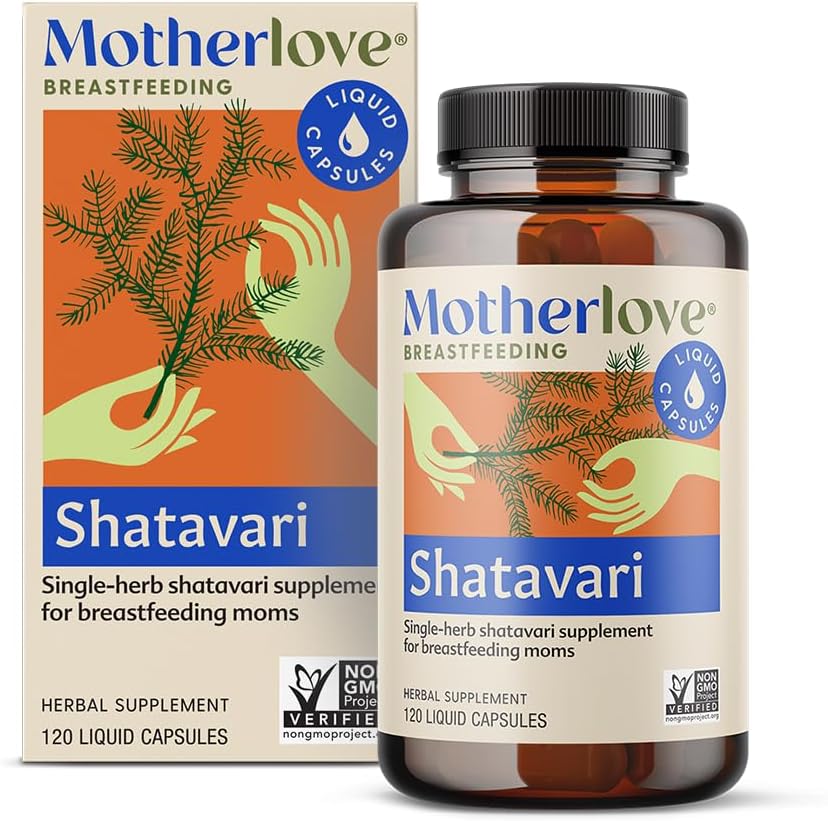 Motherlove Shatavari (120 capace lichide) Suplimentul de alăptare pentru a sprijini alimentarea cu lapte matern în timpul menstruației