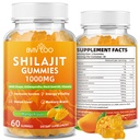Silajit Gummies 1000mg Sugar Free - Silajit Supplement for Men & Women - High in 85+ Trace Minerale & Acid pelvian - Energy, Brain, Imunitate - 60 Gummies