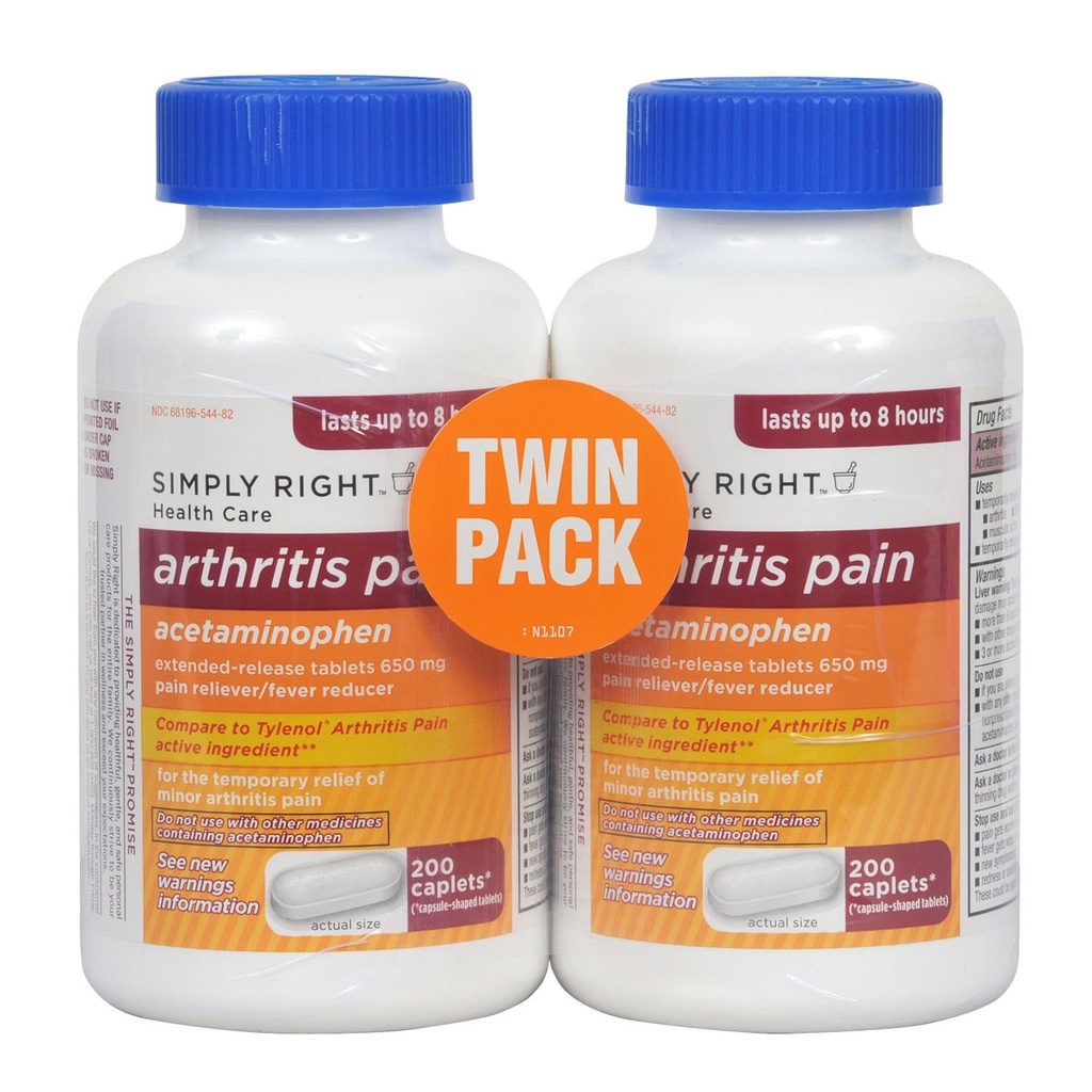 Artrită Durere Reliever, Extended Release, Acetaminofen 650 mg, 400 Caplete
