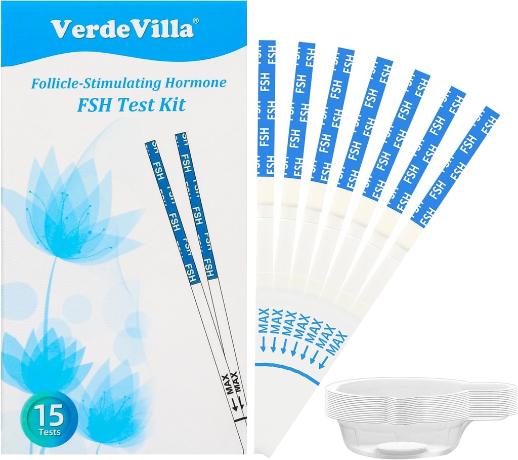 15 Pack Menopause Test Strips la domiciliu, FSH Test de perimenopauza Test Hormon echilibru pentru femei peste 30 de teste hormonale