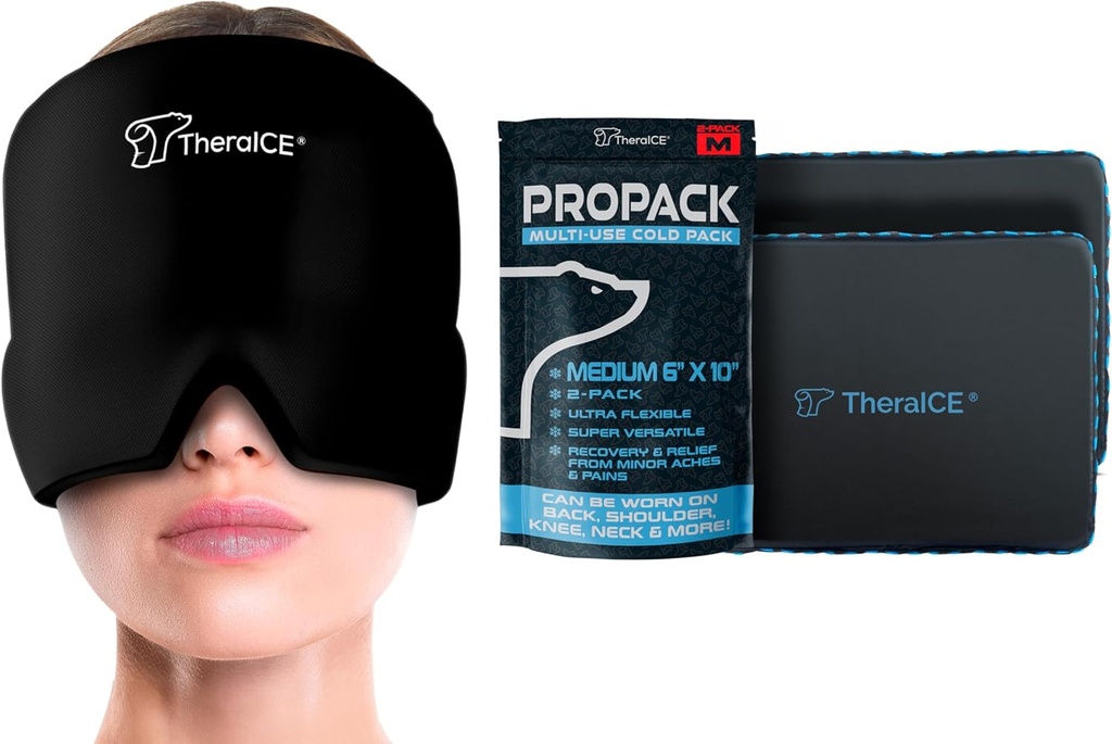 TheraICE Headache & Migrene Relief Hat & TheraICE PROpack Ice Pack