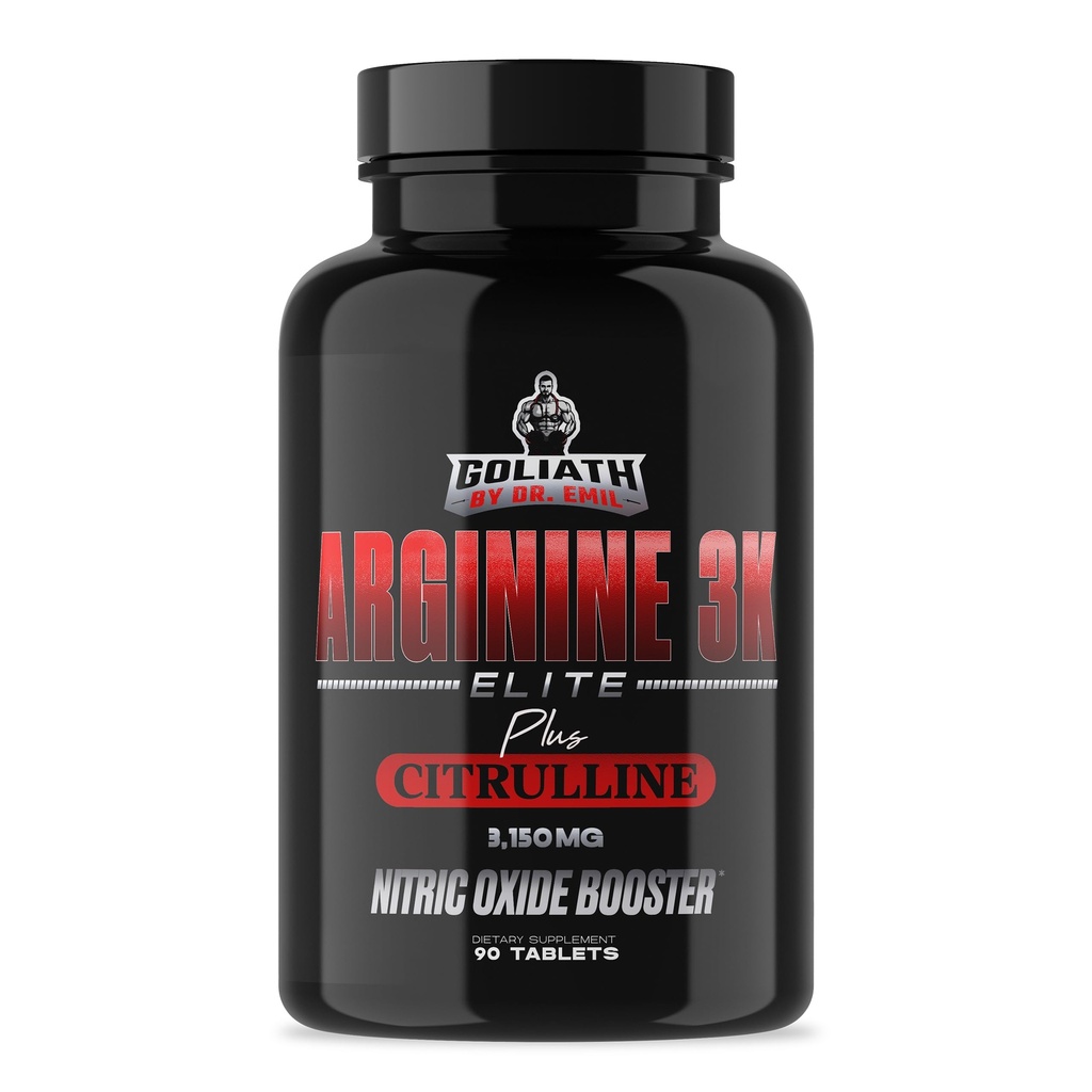 Dr. Emil - Elite L Arginine (3150 mg) + L-Citrullină doza cea mai mare - supliment oxid nitric pentru vascularitate, rezistenţă şi sănătate cardiacă (AAKG şi HCL) - 90 comprimate