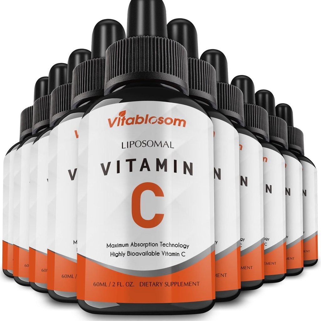 Vitamina lipozomala C 2000 mg lichid pentru adulţi, VIT C de mare absorbţie, vitamina Maximize C, bun pentru sistemul imunitar şi antioxidant, 60ML (10 flacoane)
