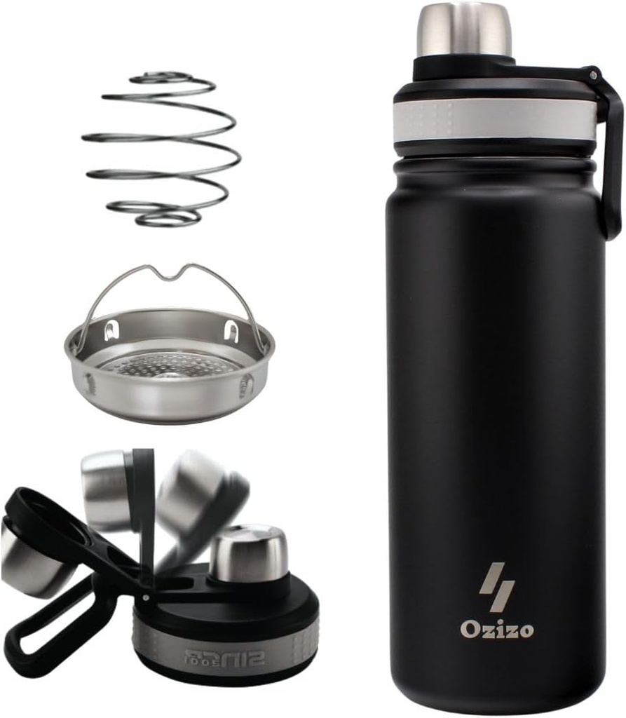Ozizo 22 oz din oțel inoxidabil sticla de proteine Shaker cu filtru și bila de amestecare