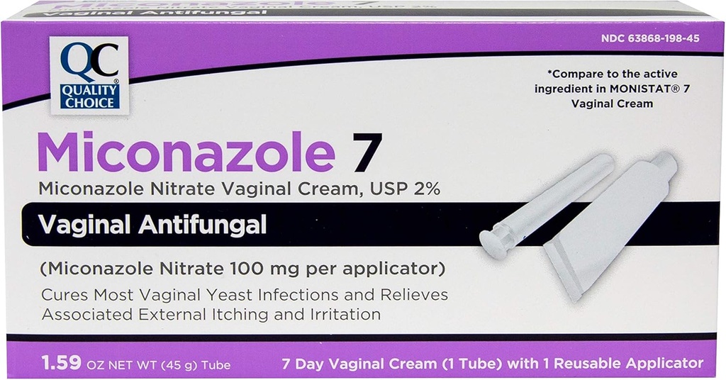 Alegerea calităţii Miconazol Nitrat 2% 7 zile Cream antifungic vaginal, 1,59 Ounces (45g)