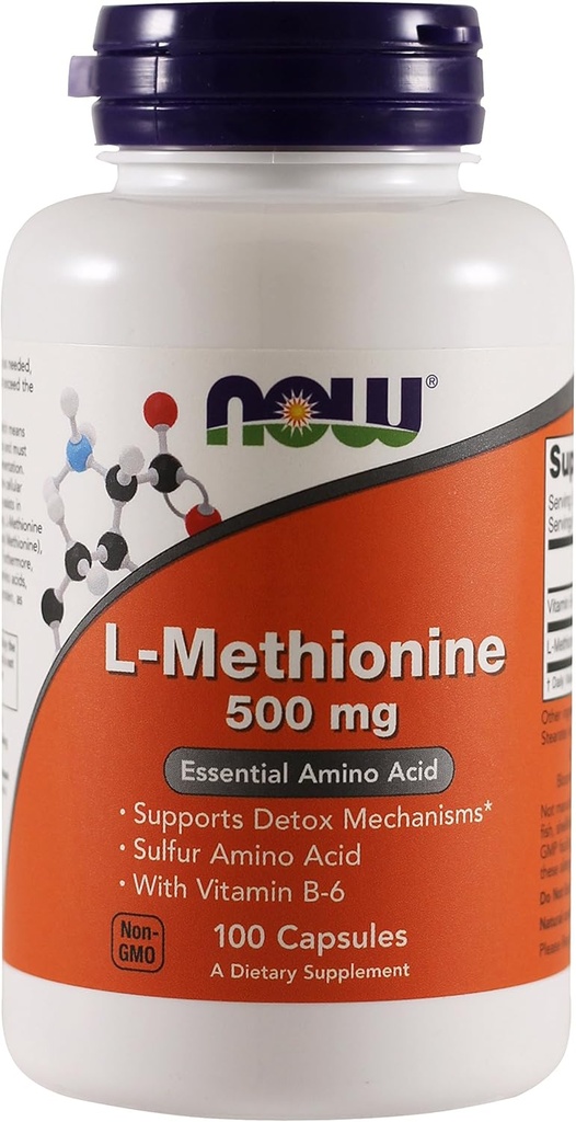 Now Foods L-methionine, 100 Capsules / 500mg (Pack of 2)