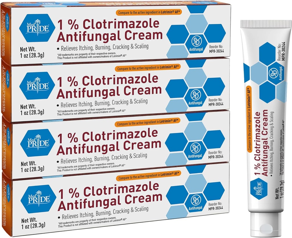 MED PRIDE Clotrimazol Cream antifungice 1 Procent tratează Jock picior sportiv mâncărime Ringworm liniștește mâncărime ardere tratament de îngrijire a pielii pentru copilul 4 ambalaj
