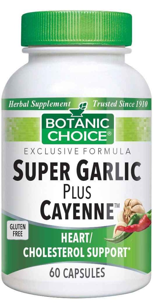 Alegerea botanică Super Usturoi Plus Cayenne, 60 capsule