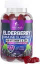 Suport imun Gumiile cu extract de elderberry - Sambucus Elderberry Gummy cu zinc & vitamina C, Natural Vegan Immune Supplement pentru adulți și copii, Gummy Elder Berry Vitamine - 120 Gummie