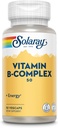 SOLARAY Vitamina B Complex 50 mg - Vitamine cu energie celulară - Metabolizare și Nervi de asistență medicală cu vitamina B12, vitamina B1, B6, Niacina, Acid folic, Biotina și alte vitamine B - Vegan, 50 VegCaps