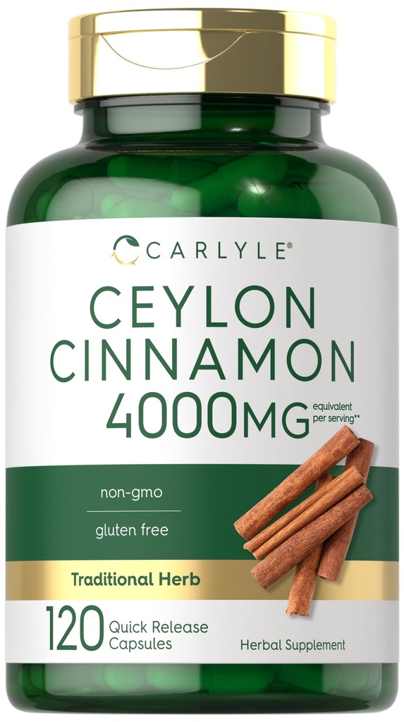 Capsule cu scorţişoară Carlyle Ceylon 4000 mg 