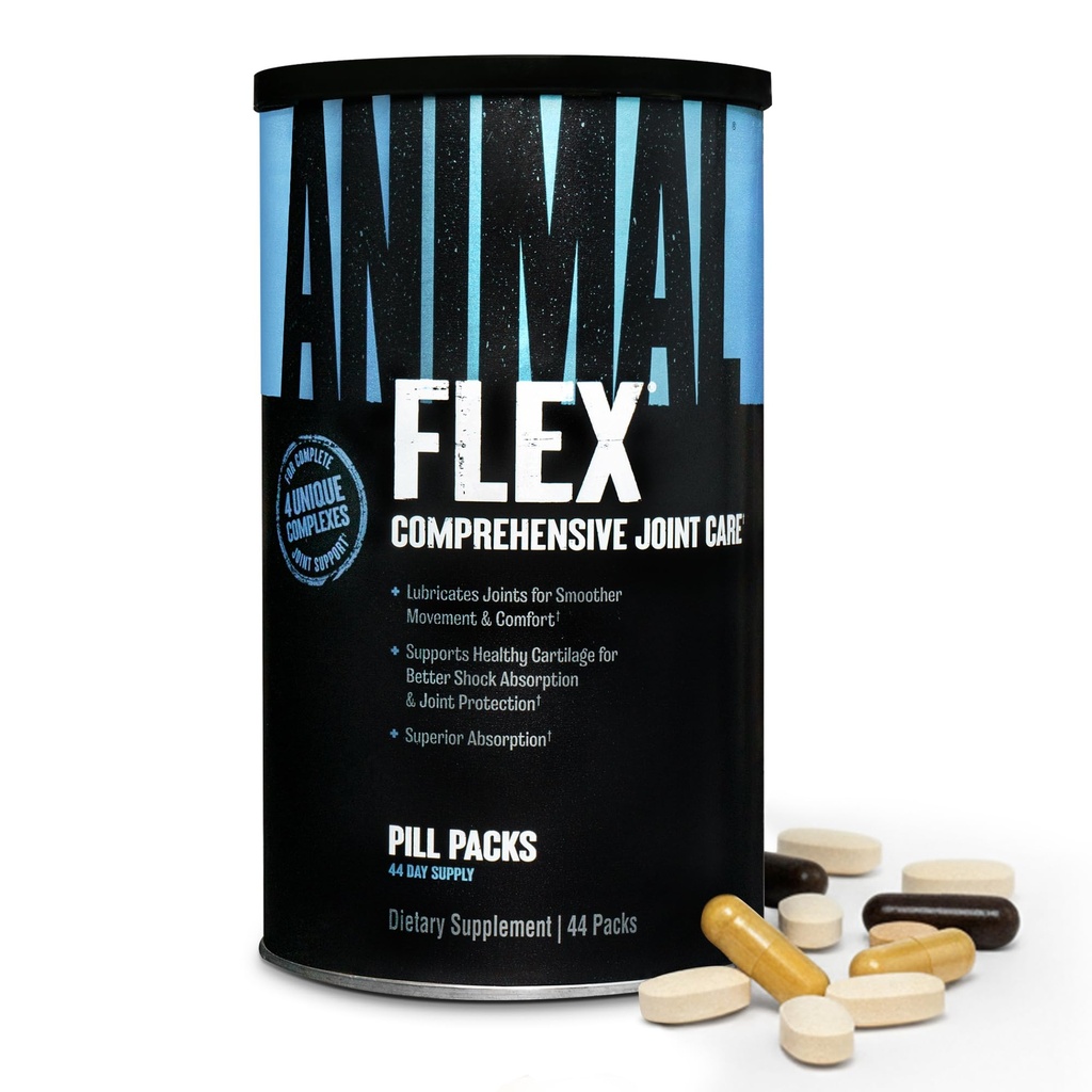 Animal Flex - Glucosamină Chondroitin Supliment comun pentru femei și bărbați Disconfort cu Turmeric, MSM, Boswellia pentru cartilaj, sănătate comună, mușchi, Back, Genunchii, Umăr și Hip, 44 Packs