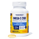 Oceanblue Professional Omega-3 2100mg supliment ulei de pește Putere triplă, EPA de mare potențial, DHA & DPA Burpless, Wild-Caught, naturale Orange Flavor 60 Softgels (Pachet de 1)