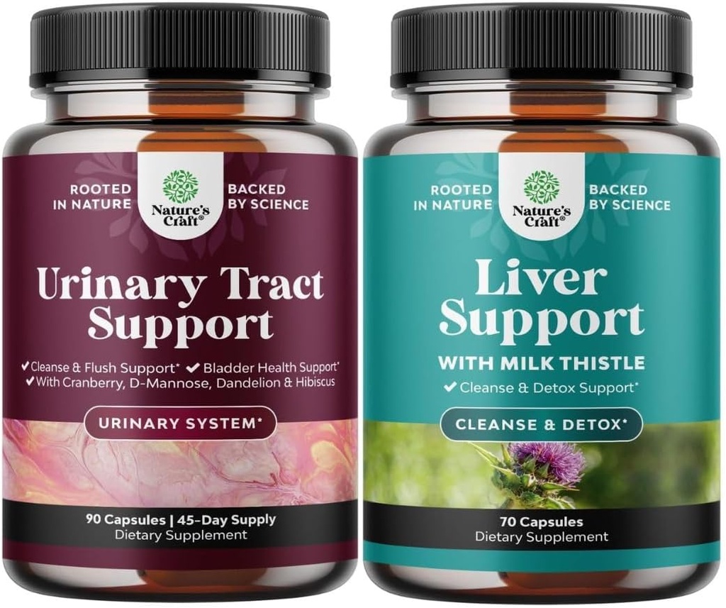 Bundle of D Manose Capsule cu suc de afine pulbere & Dandelion pentru tractul urinar Sănătate și suport hepatic Milk Thistle Suplimente cu Root Dandelion, Choline, Beetroot & Extract de anghinare