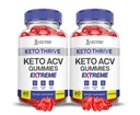 (2 ambalaj) Keto Thrive Keto ACV Gummies Extreme 2000MG Keto Thrive Keto Gummies Apple Cidru Oţet Formulat cu Pudră de sfeclă de rodie B12 Vegan Non OMG 120 Gummys