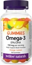 Webber Naturals Omega-3 Gume 50 mg EPA/DHA · EPA/DHA, Orange · Cherry · Lemon, 90 Gume