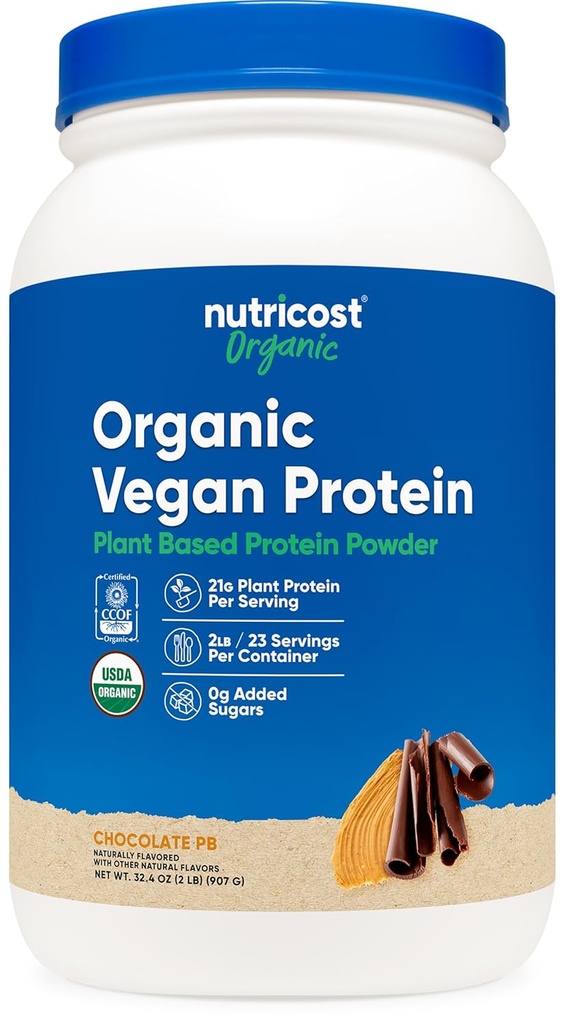 Nutricost Organic Vegan Proteine Unt de arahide (2 LB) - Gluten-gratuit, fără OMG-uri
