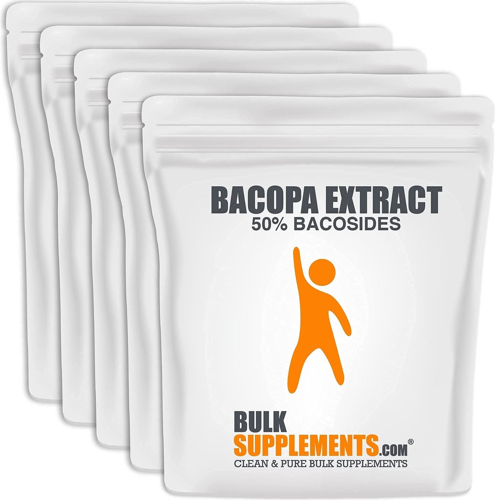 BulkSupplements.com Bacopa Extract pulbere - Bacopa Monnieri Supliment, Bacopa pulbere - Bacopa Suplimente, Vegan & Gluten gratuit, 500 mg per Serving, 5kg (11 lbs) (Pachet de 5)