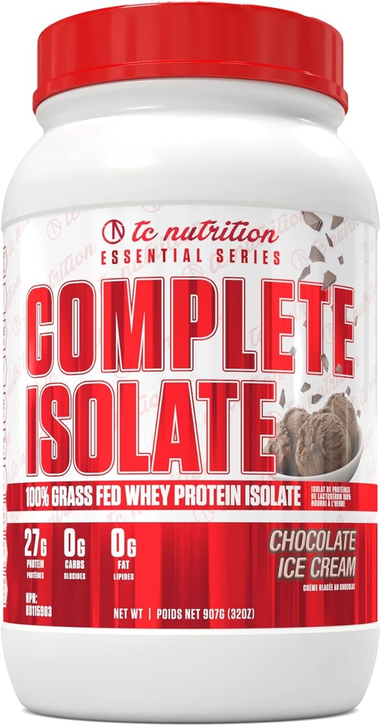 Izolat complet de iarbă Fed Whey Pulbere de proteine Izolate - Zero carbohidrați sau grăsime, Whey pulbere de proteine pentru creșterea și recuperarea musculare, non-GMO Whey pulbere de proteine izolate - înghețată de ciocolată, 29 serv (2lb)