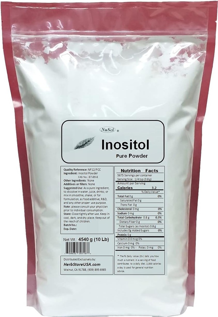 Inositol Bulk pulbere pură NF12 & FCC standard de calitate (4540g (10 Lb))