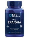 Life Extensie Mega EPA/DHA, Omega-3 acizi grași, Heart & Brain Health, Non-GMO, Gluten-Free, 120 softgels