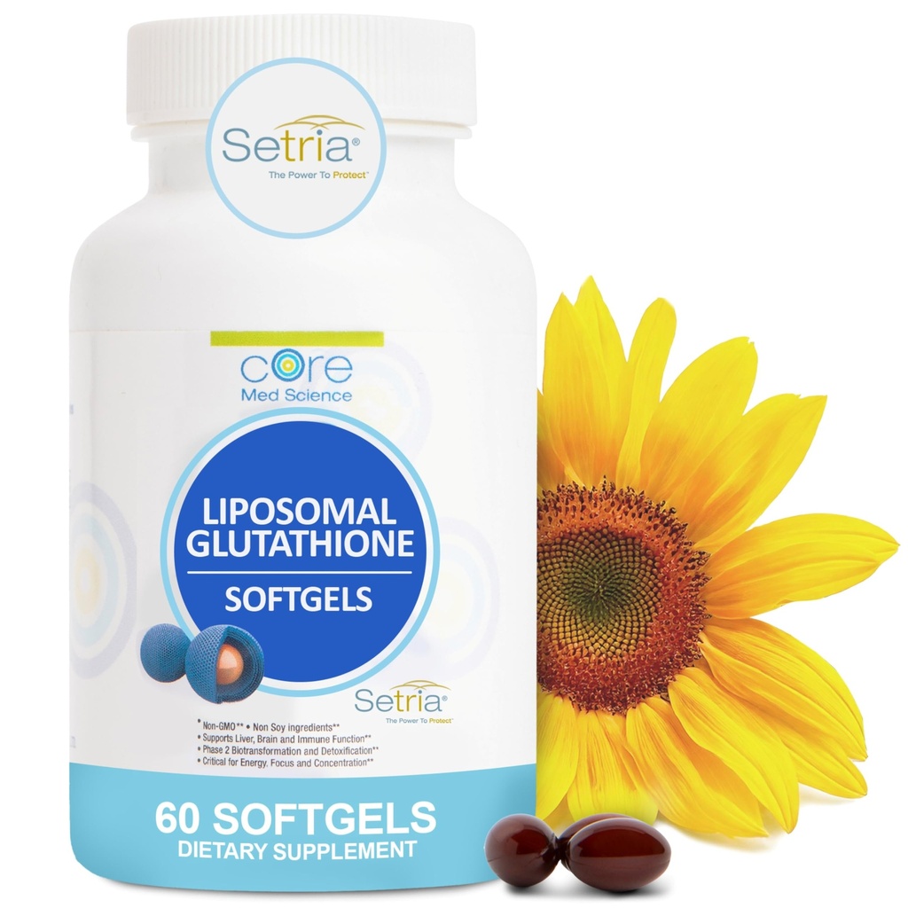 Nucleu Med Science Liposomal Glutatione Supliment (500mg, 60 Softgels) - Pure Setria redus cu Complex fosforolipid - Antioxidant Supliment pentru energie, și piele