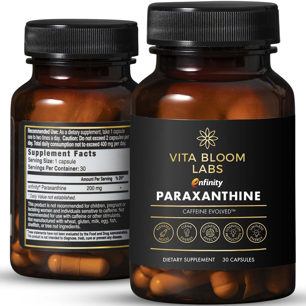 Enfinity Paraxanthine Capsules, Clean Energy & Focus, Cafeina Alternative 