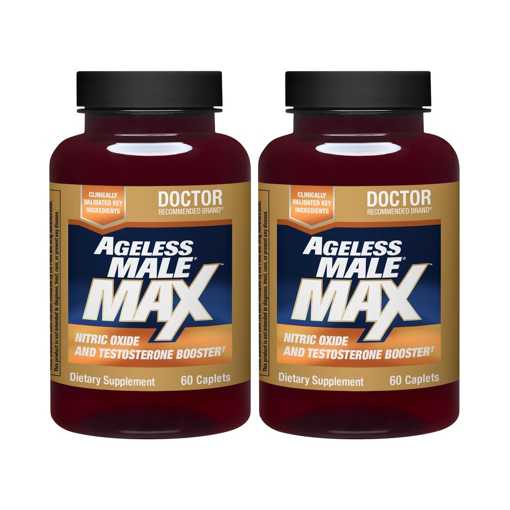 Barbat fara varsta Max Total Testosteron Booster Supliment pentru barbati, 120 Caplets