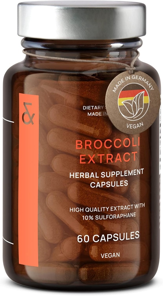 CLAV Broccoli Extract capsule - Premium Sulforaphane Supliment cu 100 mg Sulforaphane - Antioxidant - 60 Broccoli pastile - Made in Germany