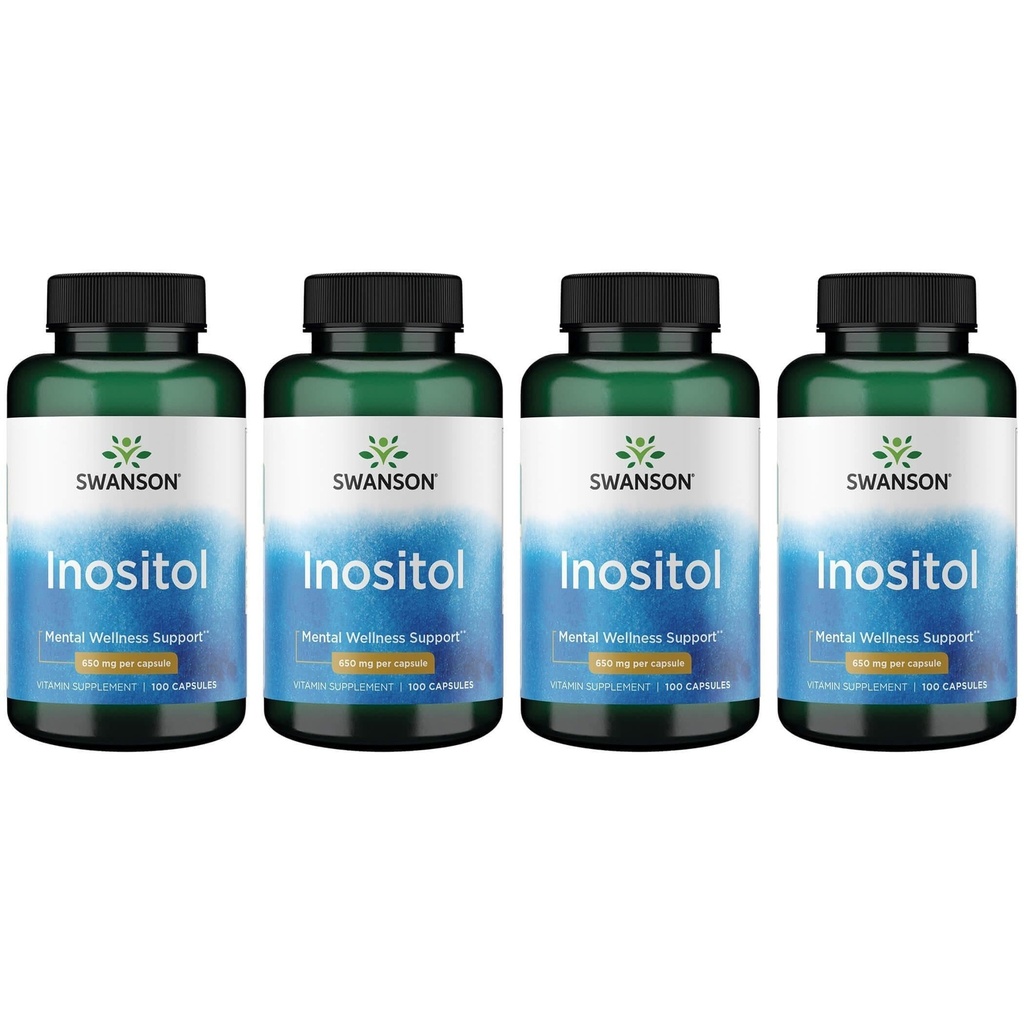 Swanson Inositol 650 Milligrams 100 capsule (4 ambalaje)