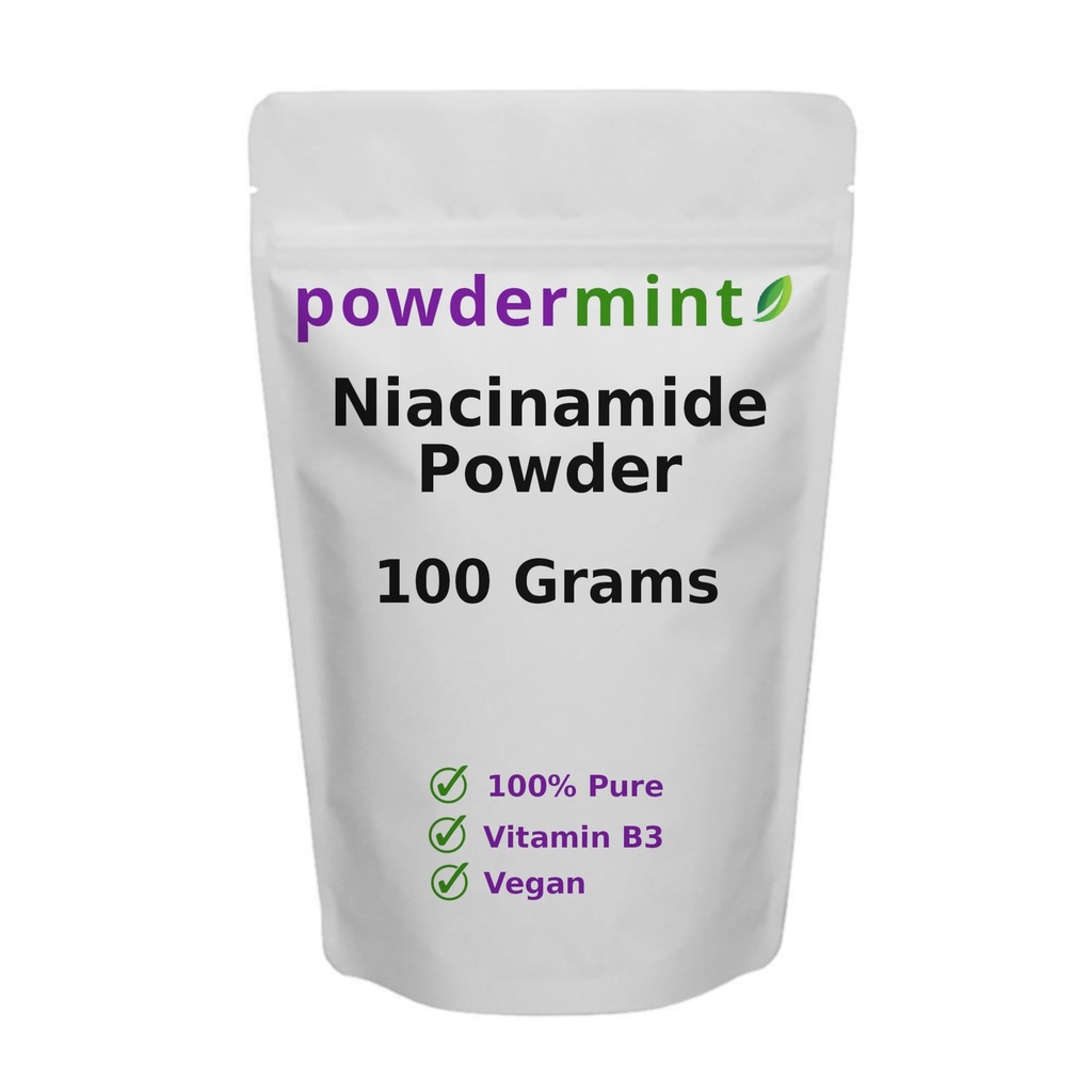 Pulbere de niacinamidă (Vitamina B3) Pulbere de niacină pură 500 mg Supliment fără culoare (100 grame)