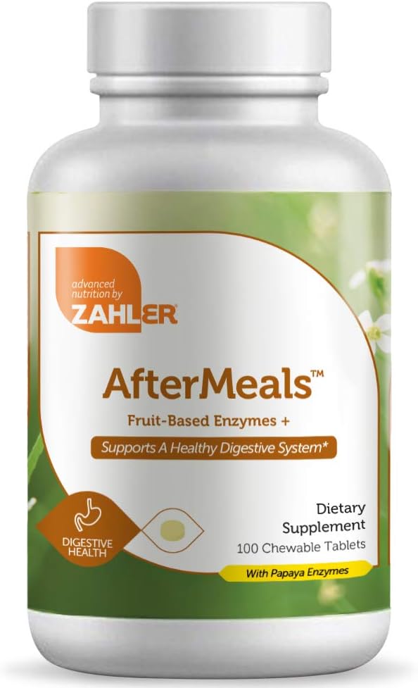 Zahler AfterMealsTM, Enzime pe bază de fructe+, 100 comprimate masticabile