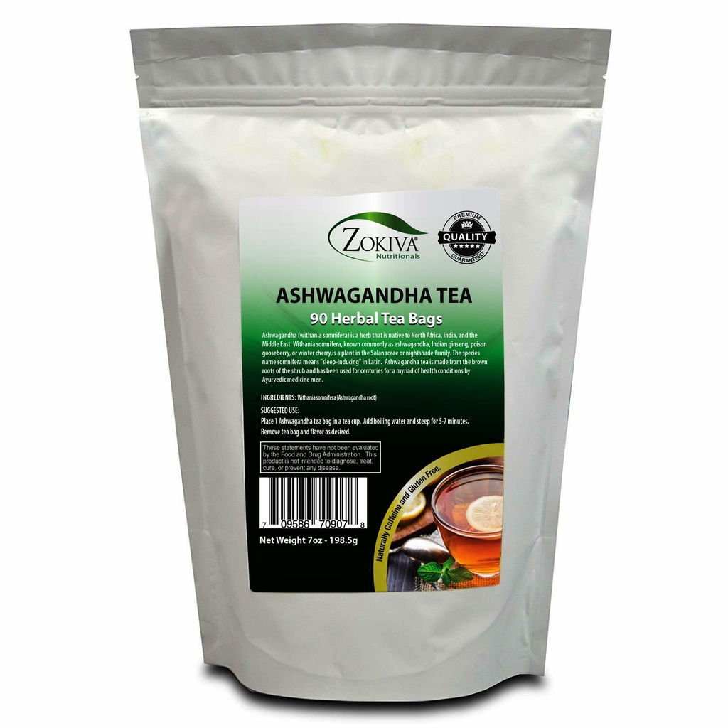 Ceai Ashwagandha Organic 90 Bags Premium calitate 100% rădăcină pură -Withania Somnifera