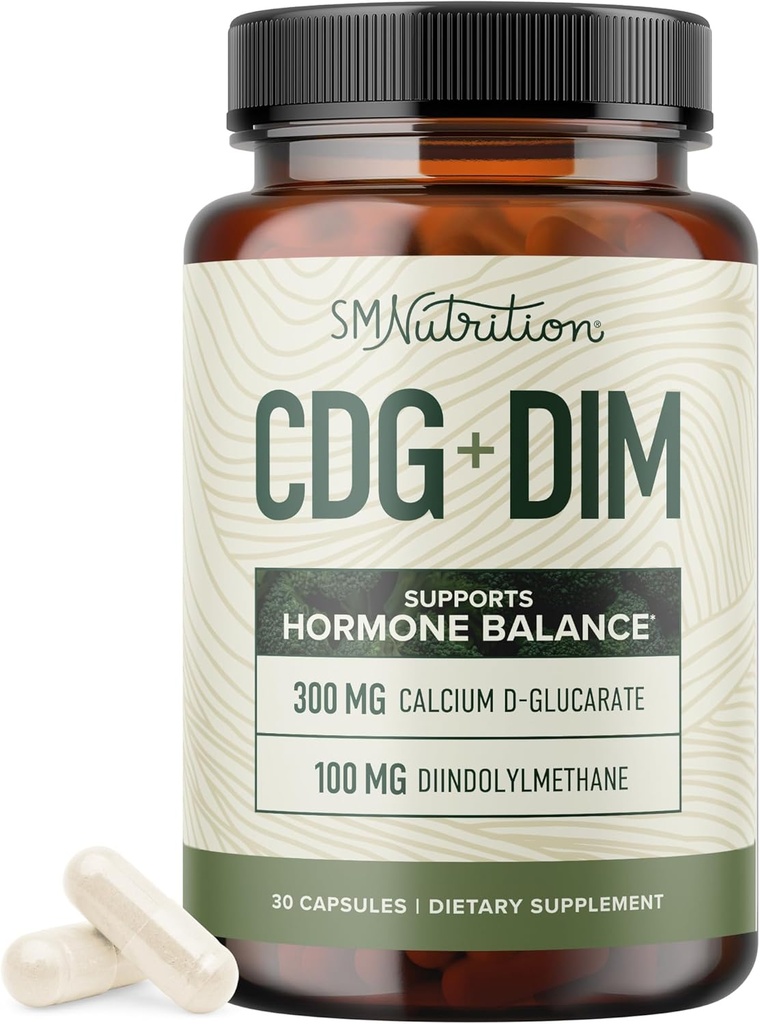 Calciu D-Glucarate cu DIM Supliment pentru Estrogen Detox & Hormon Echilibru pentru femei și bărbați 