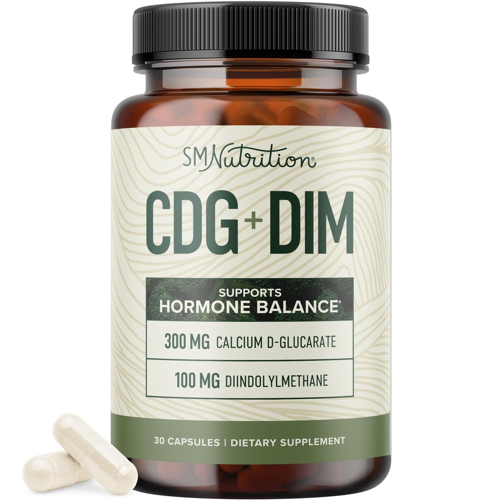 Calciu D-Glucarate cu DIM Supliment pentru Estrogen Detox & Hormon Echilibru pentru femei și bărbați 