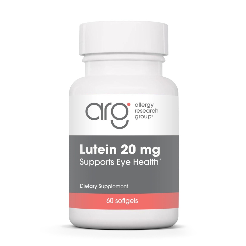 Grupul de cercetare alergii Lutein Supliment - Vitamine oculare, 20mg Lutein și Zeaxantină pentru ochi, Sănătatea ochilor, Îngrijirea vederii, Softgels - 60 Conte