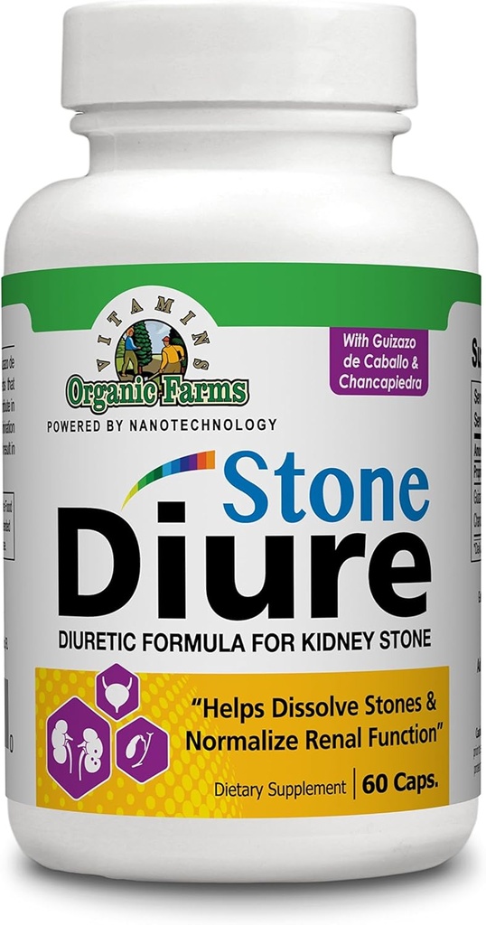 Diure Stone - 60 Caps - Diuretic Formula - 100% Natural - Supliment alimentar