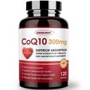 ZEBORA CoQ19-300mg-Softgels cu PQQ, BioPerine & Omega-3, 120 Servings Coenzime Q10 (Ubichinone) Supliment pentru absorbție ridicată, puternic-Antioxidant, suport inima-sănătate și energie-producție