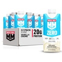 Muscle Milk Zero Proteine Shake, Vanilla Creme, 11 Fl Oz Cutie, 12 Pack, 20g Proteine, Zero Zahăr, 100 Calorii, Calciu, Vitamine A, C & D, 4g Fibră, Energizant Snack, Pack mai Vary,12 Conte (Pachet de 1)