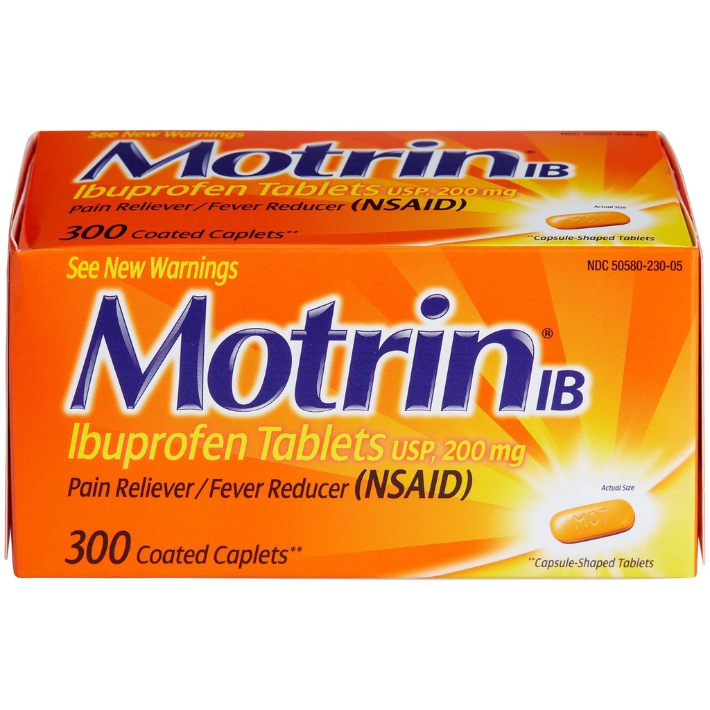 Motrin Ib Ibuprofen comprimate Durere Febră Reliever: 300 Caplete filmate