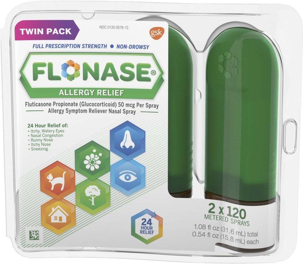 Flonase Alergie Relief Nasal Spray, 24 de ore non Drowsy Alergia Medicina, Metered Nasal Spray - 0.54 Fl Oz (Pachetul de 1)